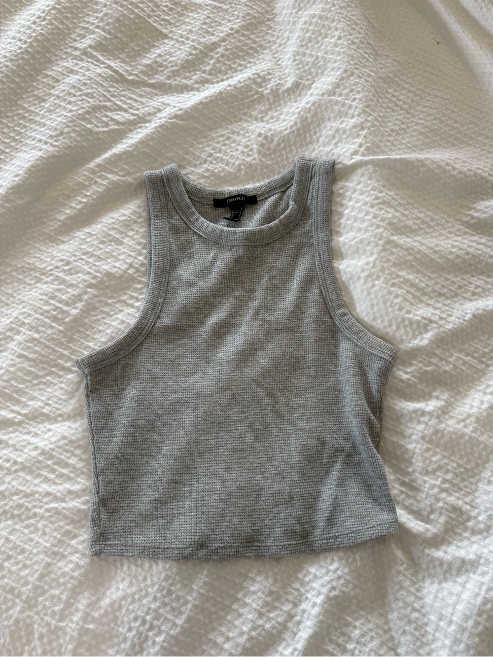 Forever 21 Gray Ribbed Tank Crop Top